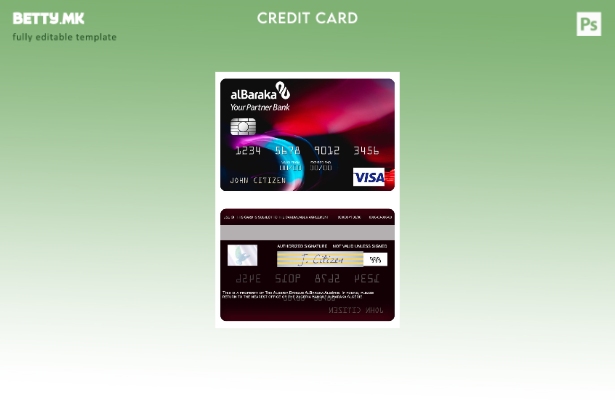 Модерен стил Algeria Banque AlBaraka Algérie шаблон за виза картичка